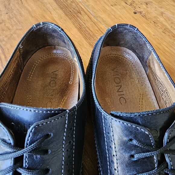Men's VIONIC Bruno Oxford Wing Tip Lace Up Shoes Black Leather US Size 11M - Picture 5 of 7